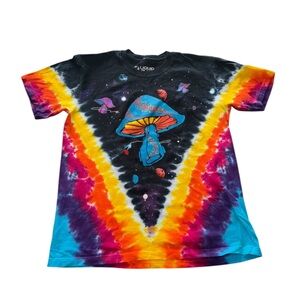 Liquid Blue Space Shrooms Tie Dye Psychedelic T-shirt